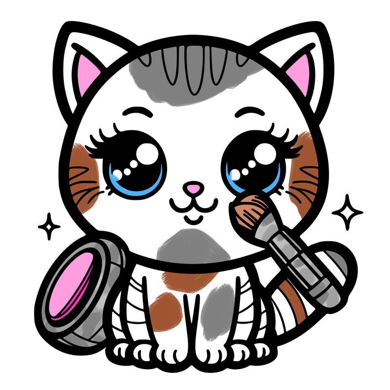 cat with make-up