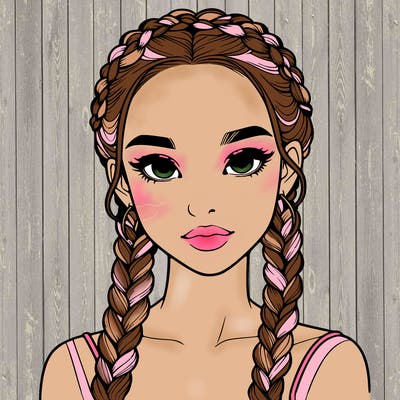 realistic girl with braids