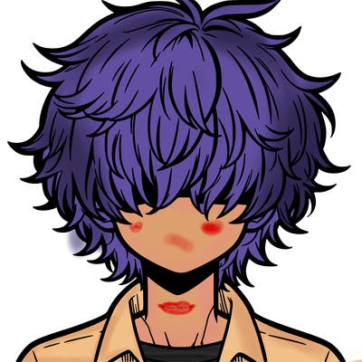 manga boy fluffy hair covering his eyes