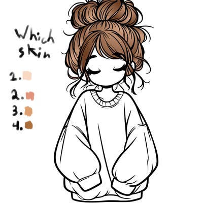 girl with baggy sweatshirt and messy bun