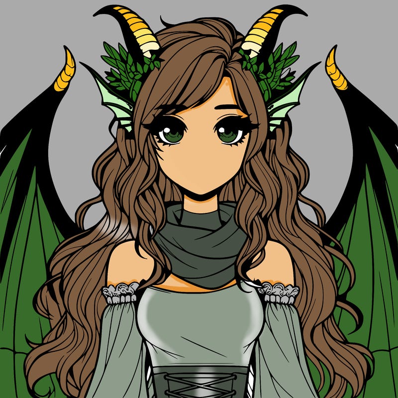 realistic girl with dragon wings horns and a tail