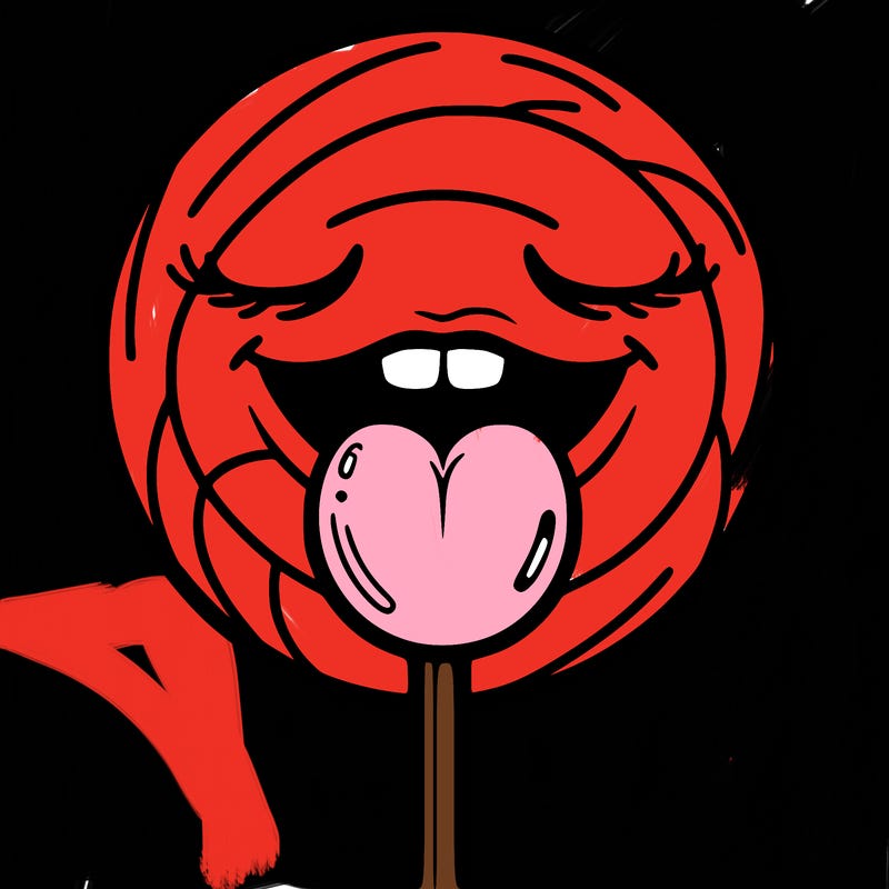 a lollipop in the mouth