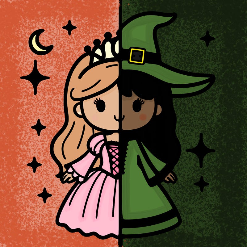 split princess and witch
