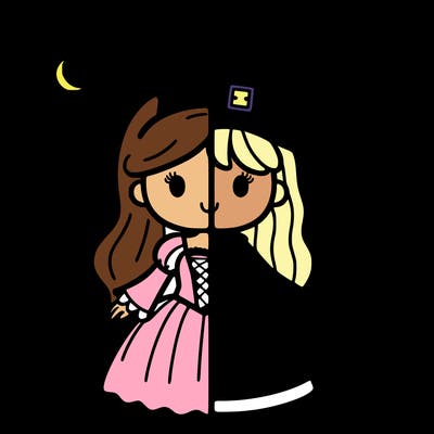 split princess and witch