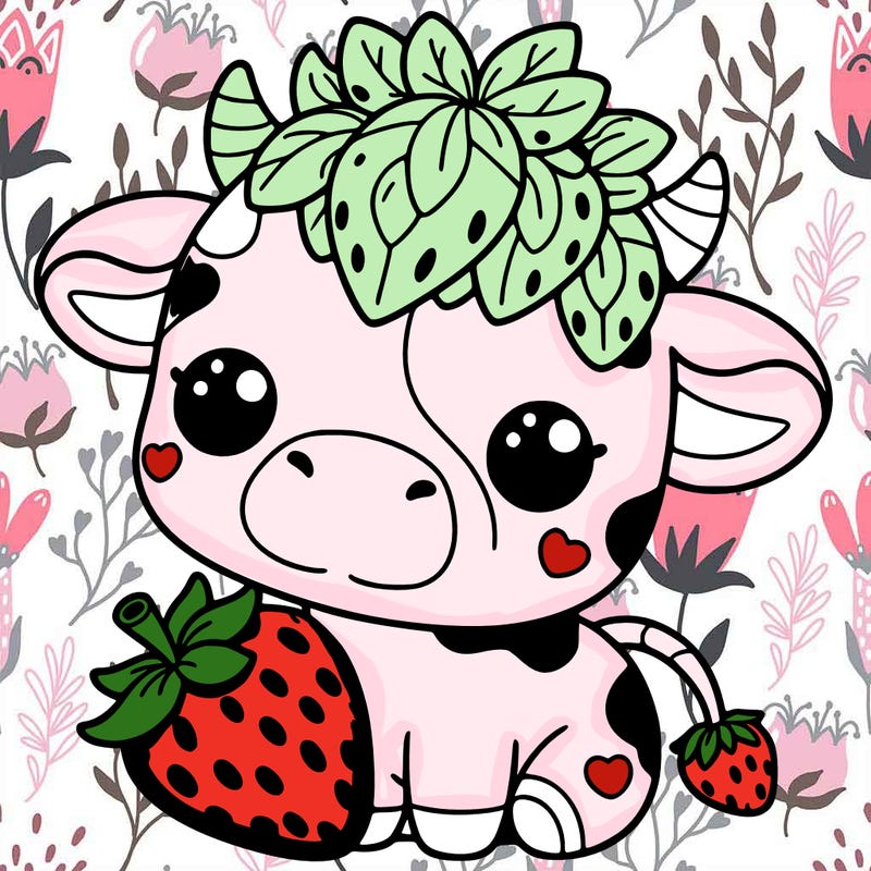 cute strawberry cow