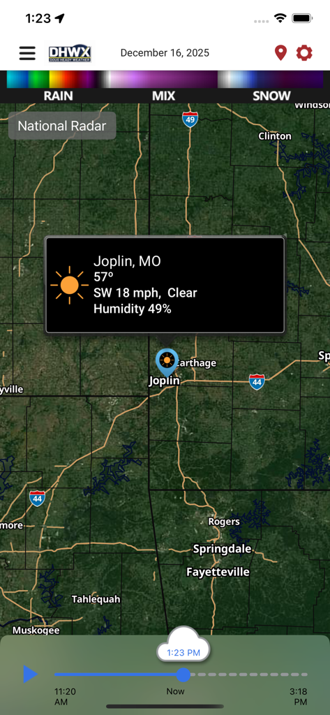 Doug Heady Weather - Interactive weather radar map of Joplin Missouri in the Doug Heady Weather app