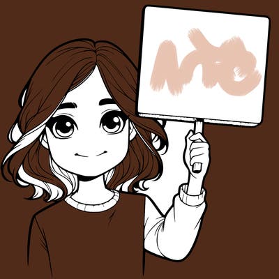 realistic girl holding up a sign