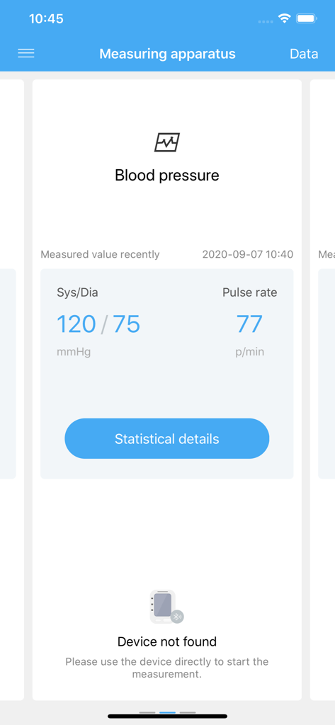 Yuwell HealthCare+ - Yuwell HealthCare plus app interface showing blood pressure and pulse rate data
