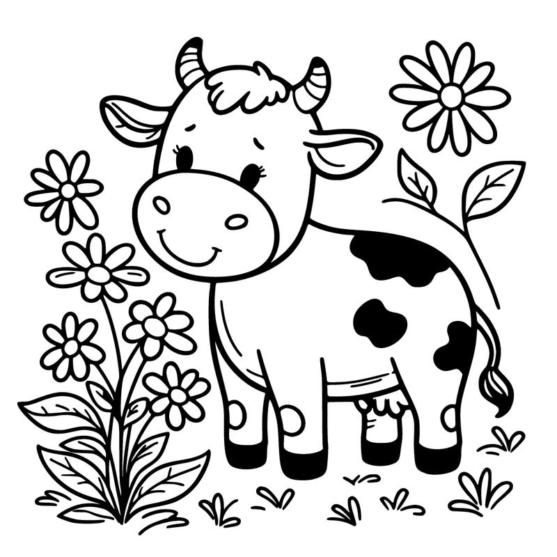 cow with flowers