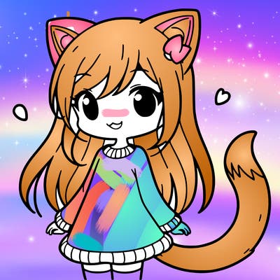 girl with cat ears and tail