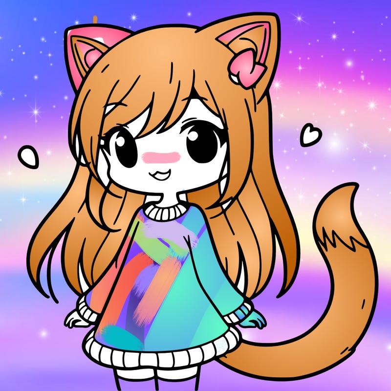 girl with cat ears and tail