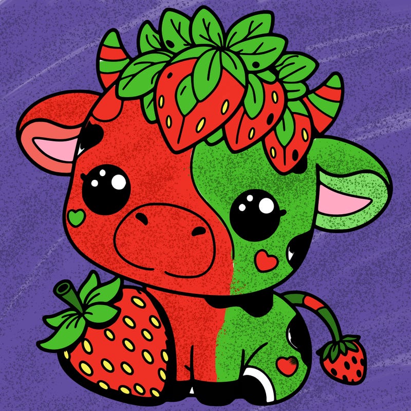 cute strawberry cow