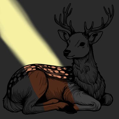 realistic deer with antlers