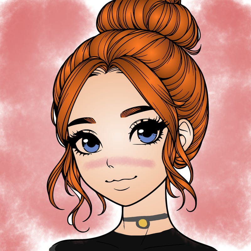 realistic pretty girl with hair in bun