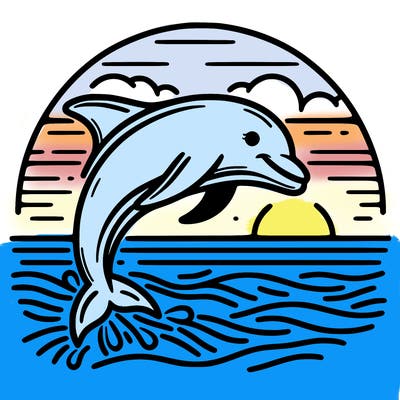 dolphin in a sunset