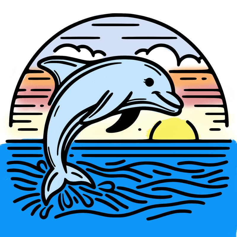 dolphin in a sunset