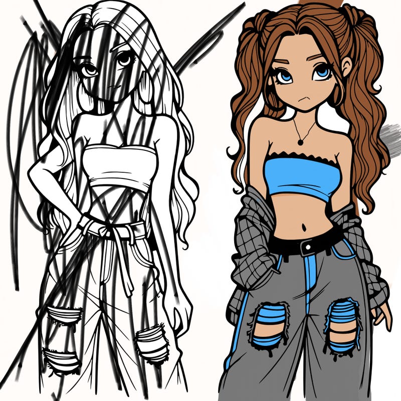 2 girls in crop tops and baggy jeans ripped