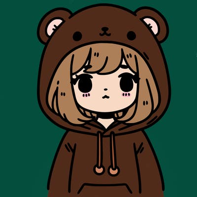 girl wearing bear hoodie