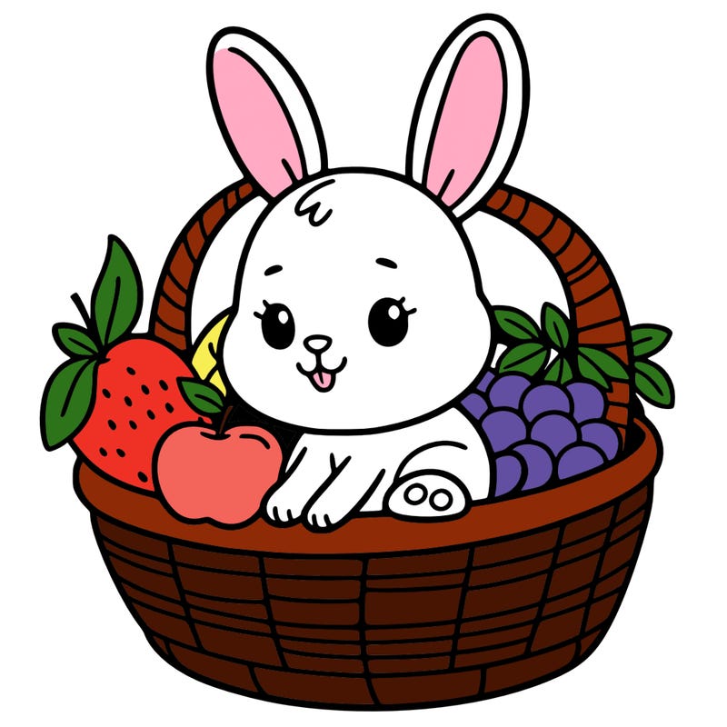 bunny in a fruit basket