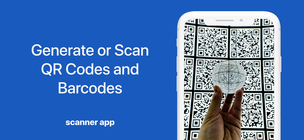 An iPhone screen showing the QR code and barcode scanning feature of the PDF Scanner App