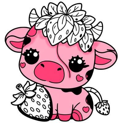 cute strawberry cow