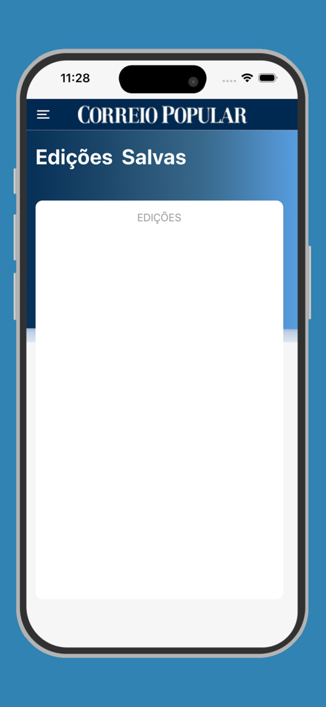 Correio Popular Digital - Interfaz de la aplicación Correio Popular Digital que muestra la sección de ediciones guardadas