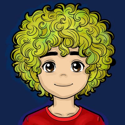 realistic curly hair boy