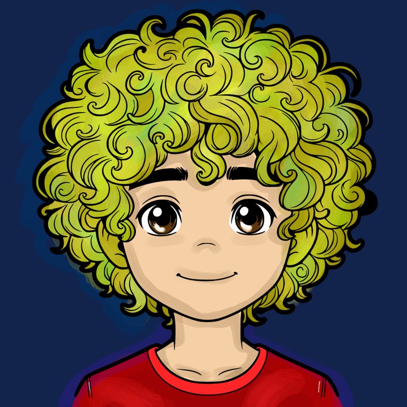 realistic curly hair boy