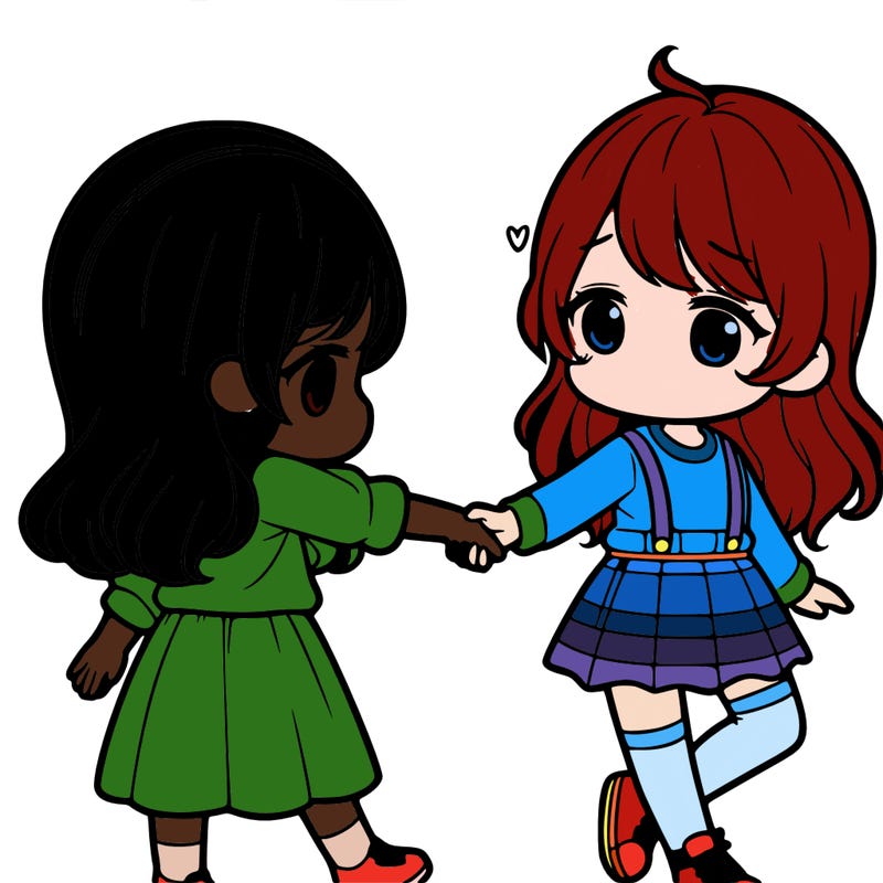 a girl holding a other girl s hand