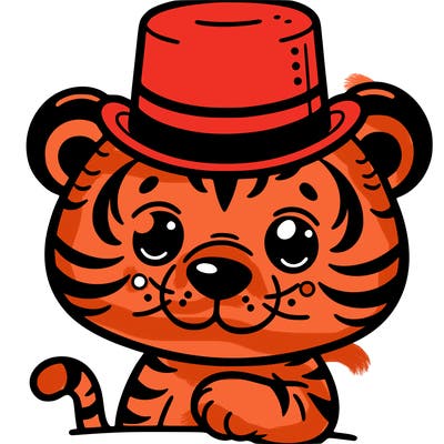tiger with a top hat
