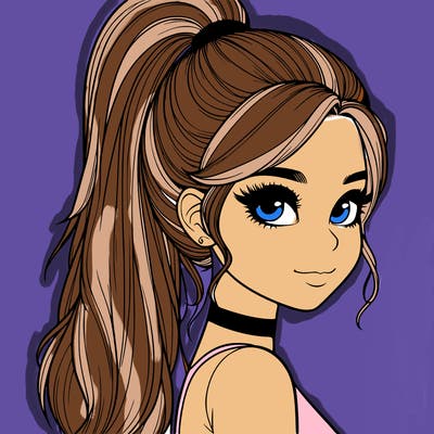 relistic girl with high ponytail