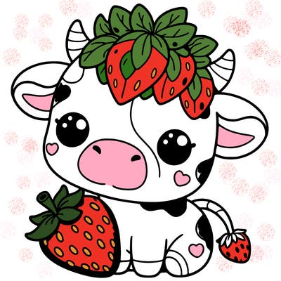 cute strawberry cow
