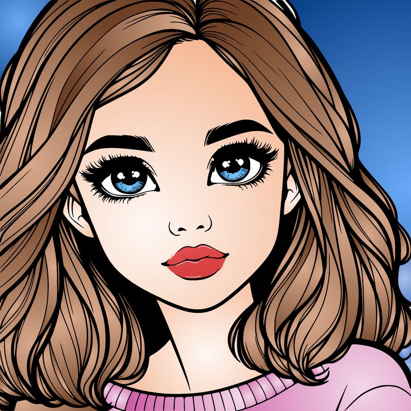 realistic girl whith cute eyes
