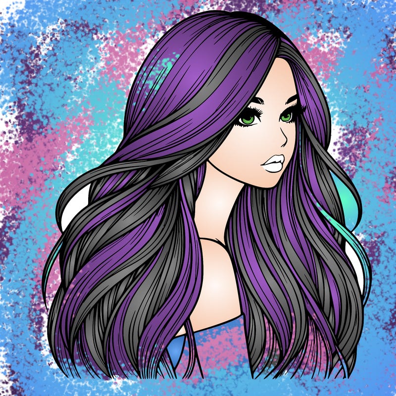 realistic girl with long realistic hair