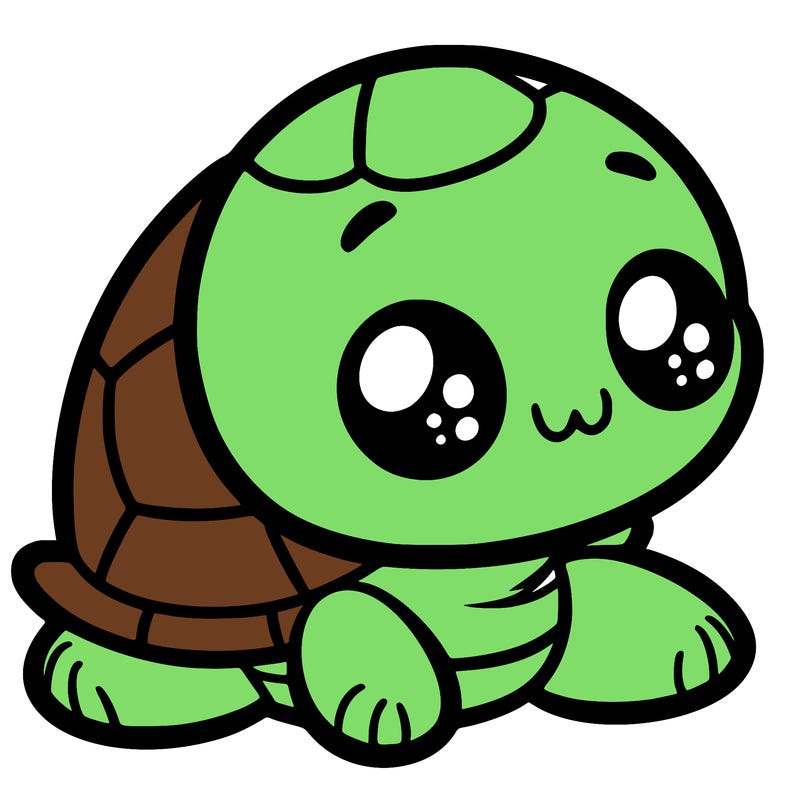 cute little animated turtle