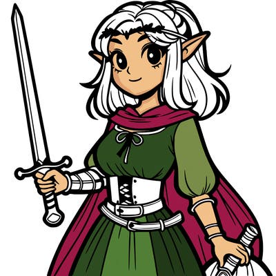 elf girl with a sword