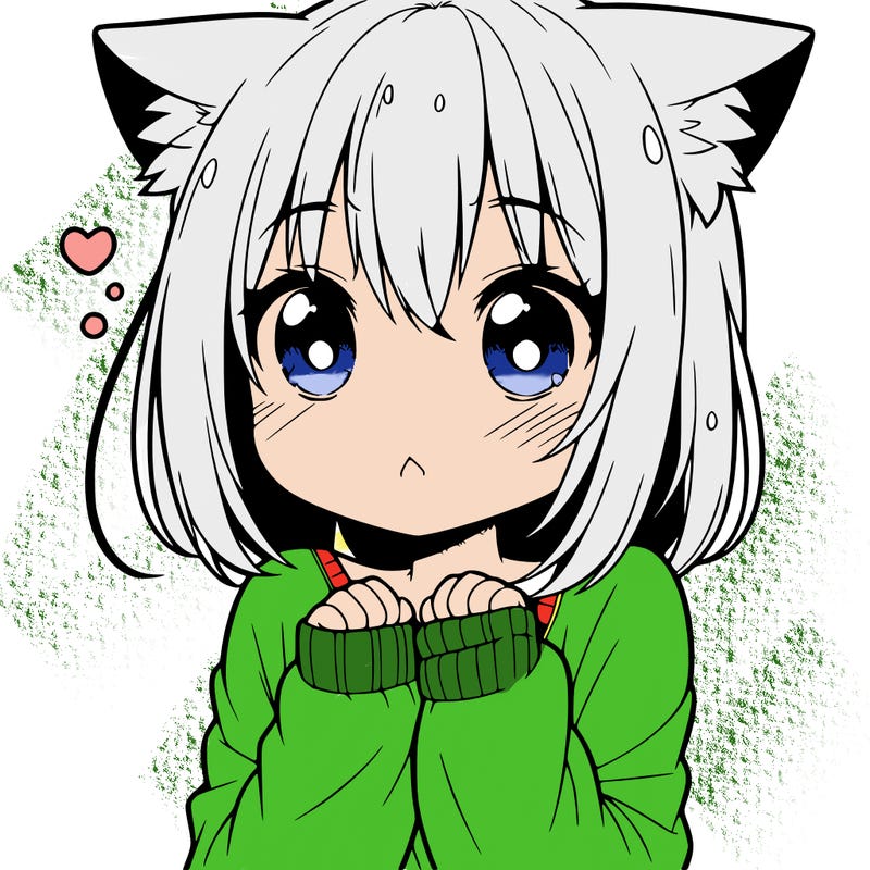 shy anime catgirl