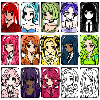 girls that look diffrent anime