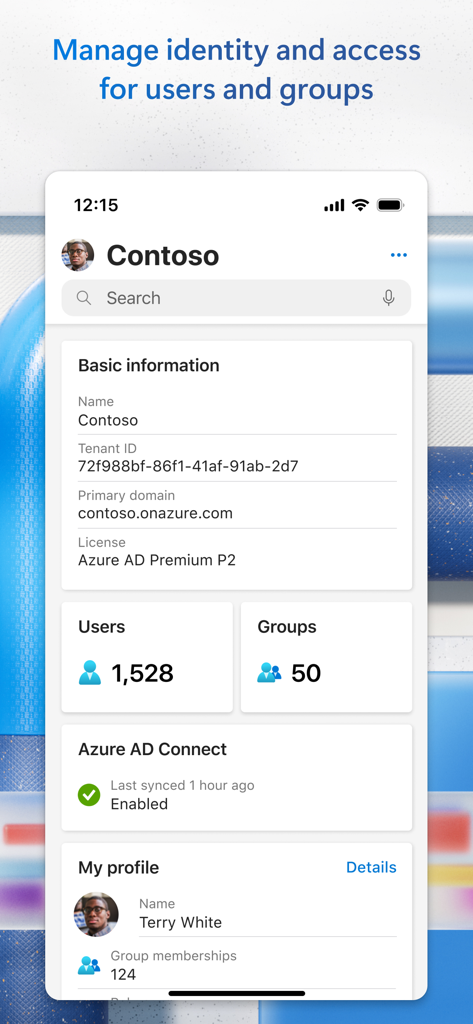 Microsoft Azure 모바일 앱에서 사용자 및 그룹 관리