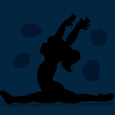 gymnastics girl doing a split