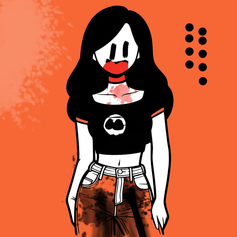 girl with a crop top and jeans