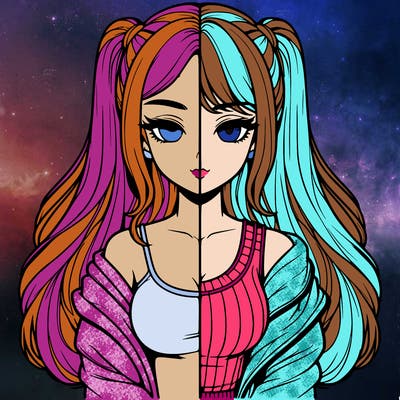 realistic girl split