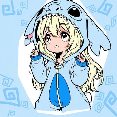 anime girl in a stitch onsie