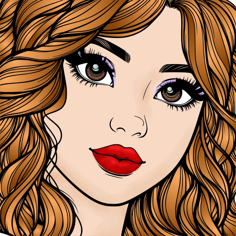 beautiful realistic girl close up to the camera with wavy hair,