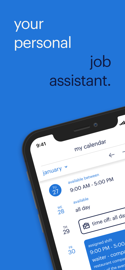 Schermata che mostra il calendario dell'app my Randstad personal job assistant con la disponibilità dei turni.