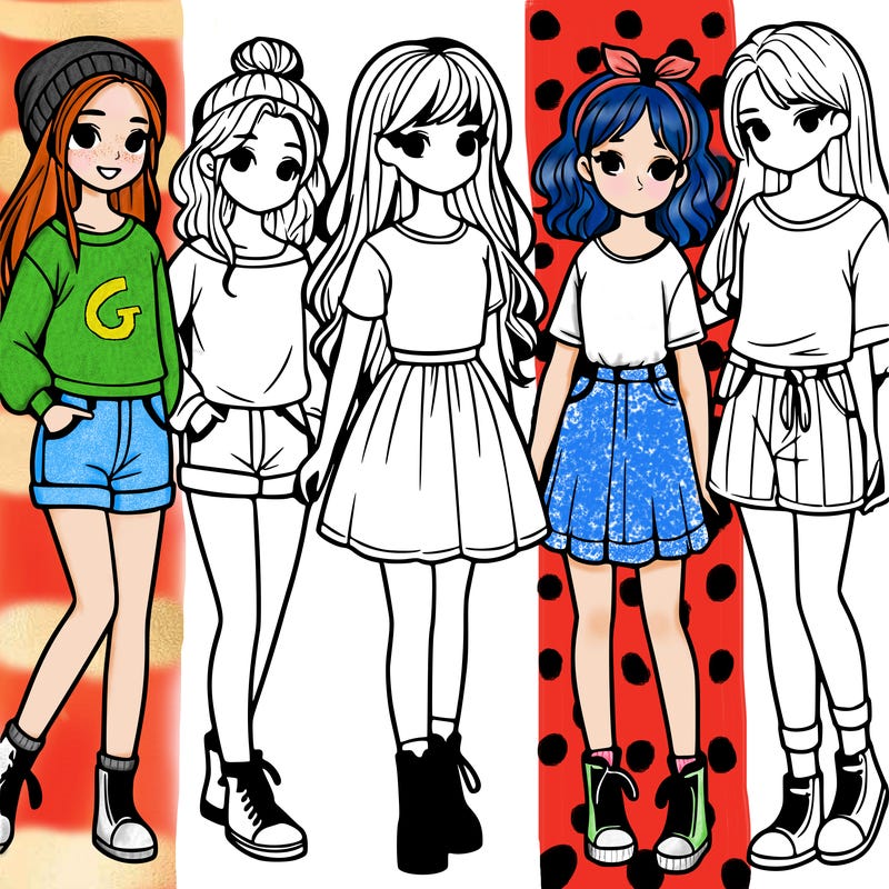 a group of five girls