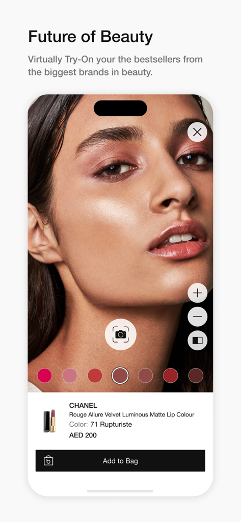 Bloomingdale’s Middle East - シャネルの口紅のバーチャルメイクアップ試用機能を備えたブルーミングデール 中東アプリ。