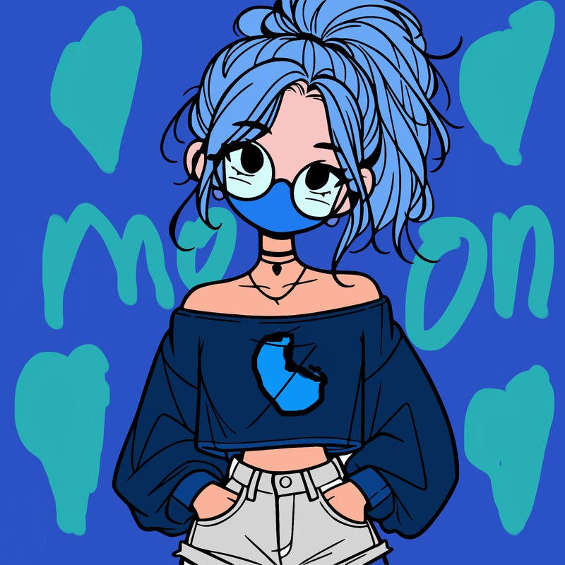 girl with a messy ponytail glasses a baggy crop top and jean shorts