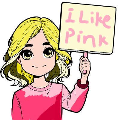 realistic girl holding up a sign