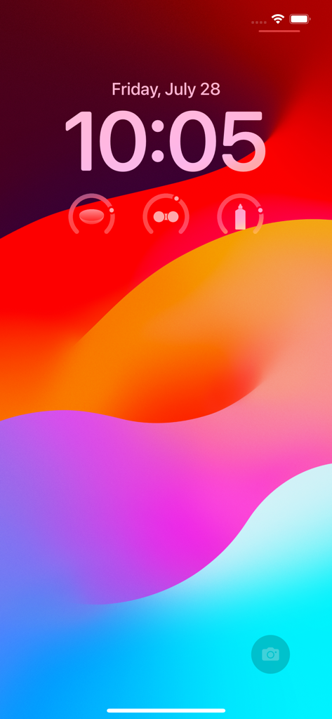 iPhone-Sperrbildschirm mit Widgets zum Tracking von Kontaktlinsen, Behälter und Pflegemittelverbrauch
